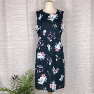Lands’ End Navy Floral Sleeveless Pocket Dress Size 10
